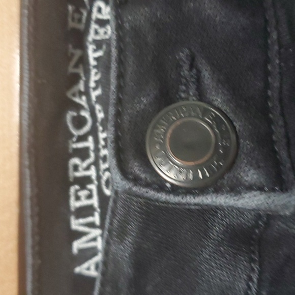 American Eagle Jeans Womens Size 4 Black Distressed Destroyed Holes Denim Jean - Picture 5 of 9
